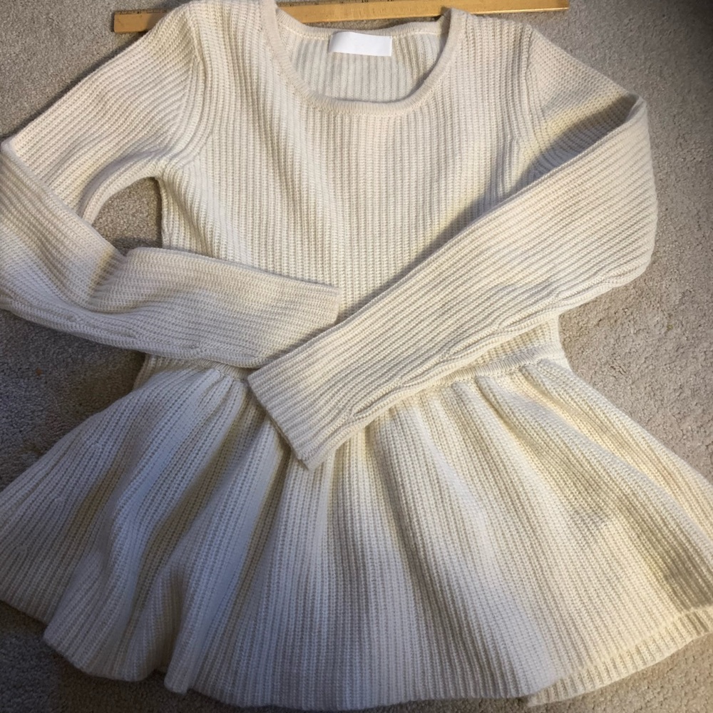 Cashmere Peplum Sweater, super soft. NWT
